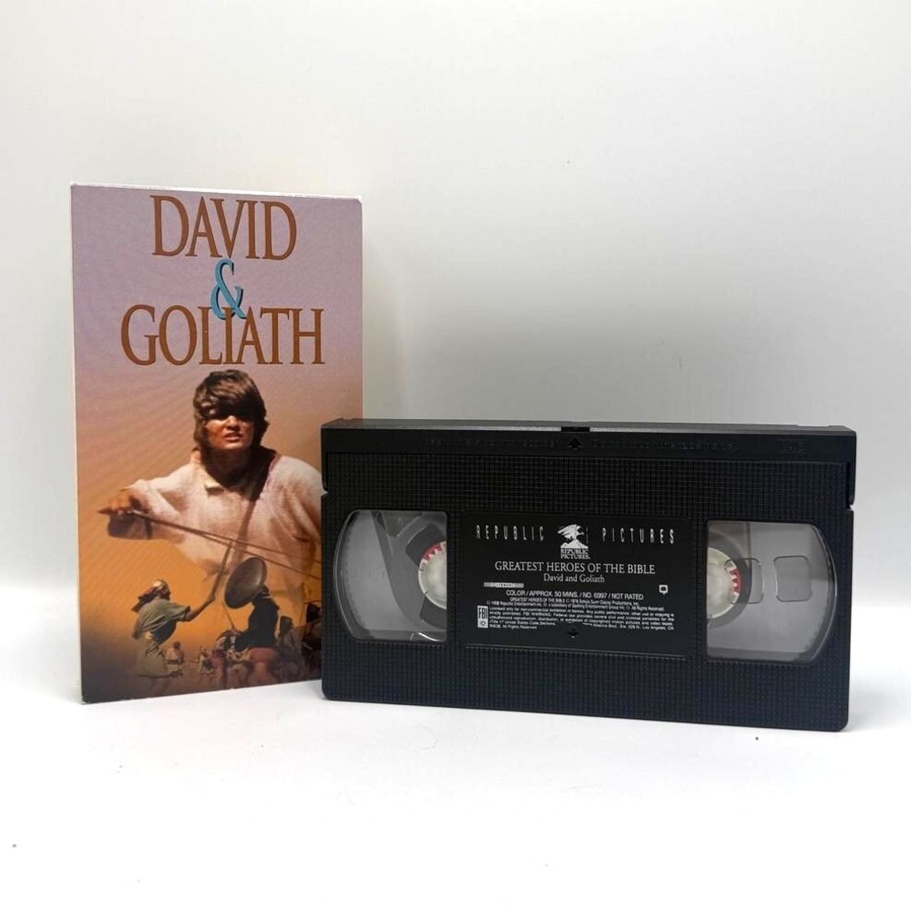 David and Goliath VHS Greatest Heroes of the Bible Republic Pictures 1988 36997‎